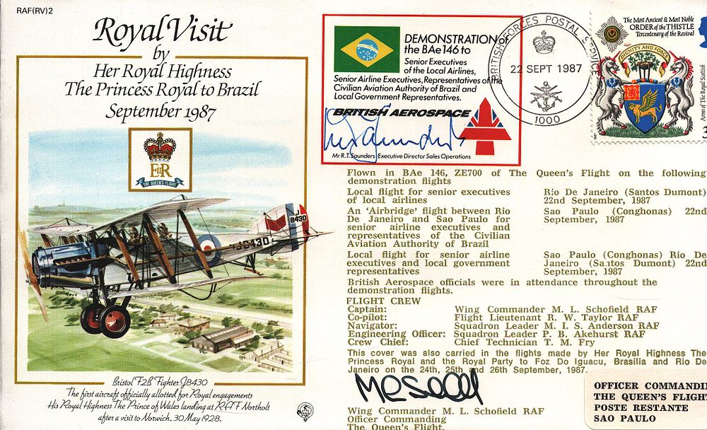 Lot 294: Wg comm Schofield and 1 other signed Royal...