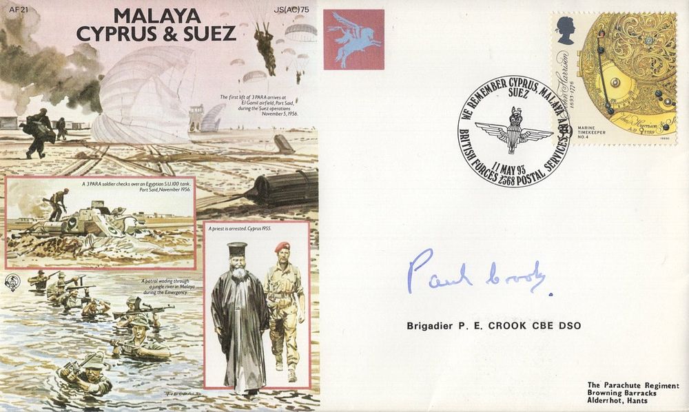 Lot 245: Airborne Forces cover signed by Brigadier P Crook...