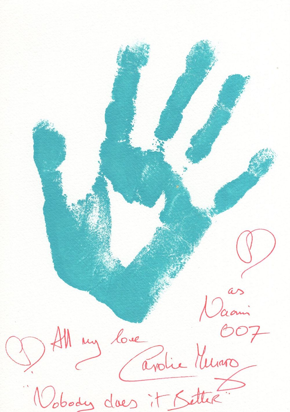 Lot 254: 007 James Bond movie handprint art. Caroline Munro...