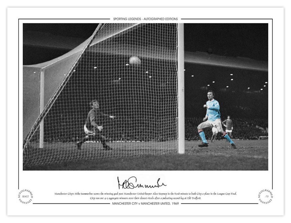 Lot 262: Autographed MIKE SUMMERBEE 16 x 12 Limited-Edition ;...