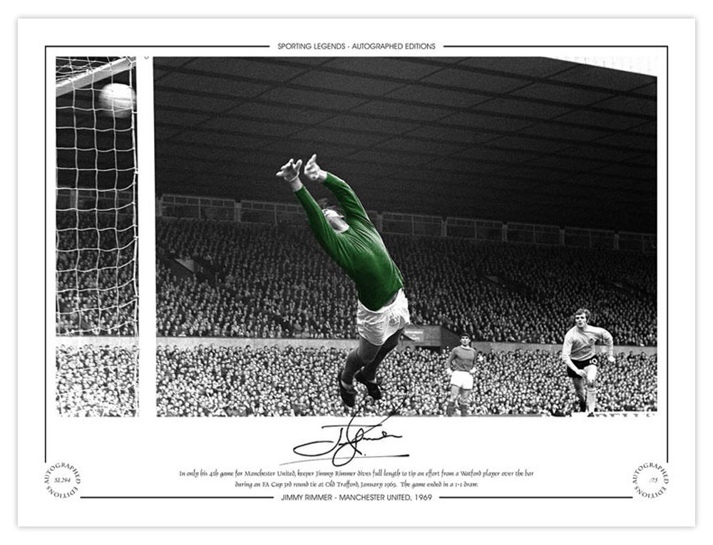 Lot 281: Autographed JIMMY RIMMER 16 x 12 Limited-Edition ;...