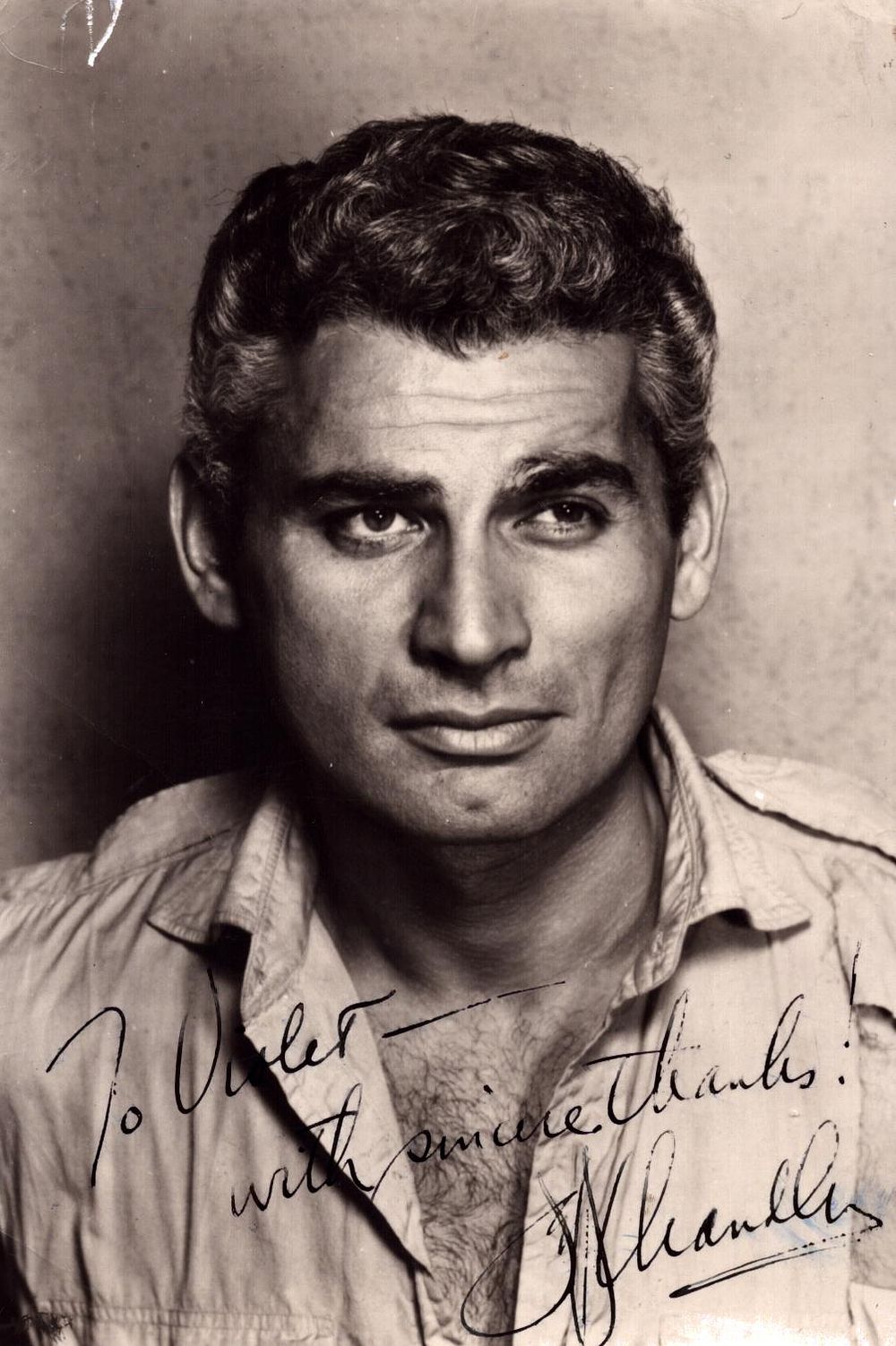 Lot 297: JEFF CHANDLER (1918-1961) Actor signed vintage .