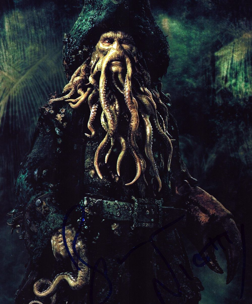 Lot 323: BILL NIGHY Actor signed Pirates of the Carribean...