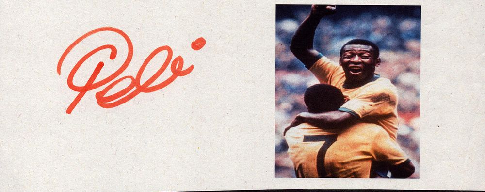 Lot 327: PELE (1940-2022) Brazil Legend signed Page with Picture...