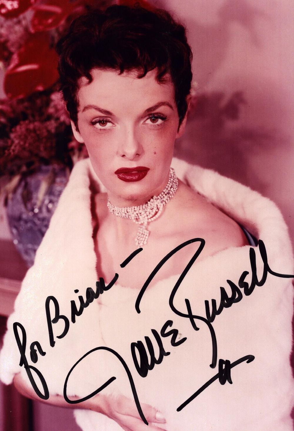 Lot 330: JANE RUSSELL (1921-2011) Actress signed Photo .