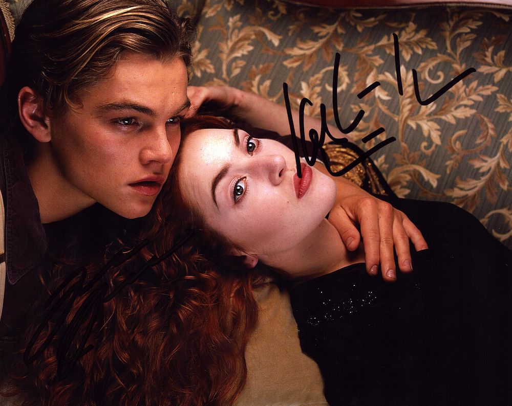 Lot 334: KATE WINSLET & LEONARDO Di CAPRIO signed Titanic...