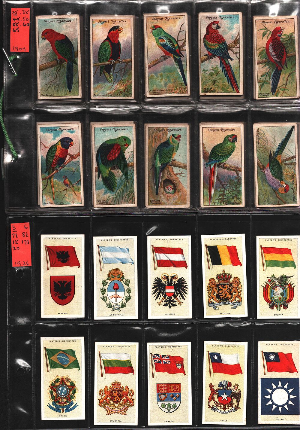 Lot 345: Assorted cigarette card collection. Incudes birds, yachts, flags...