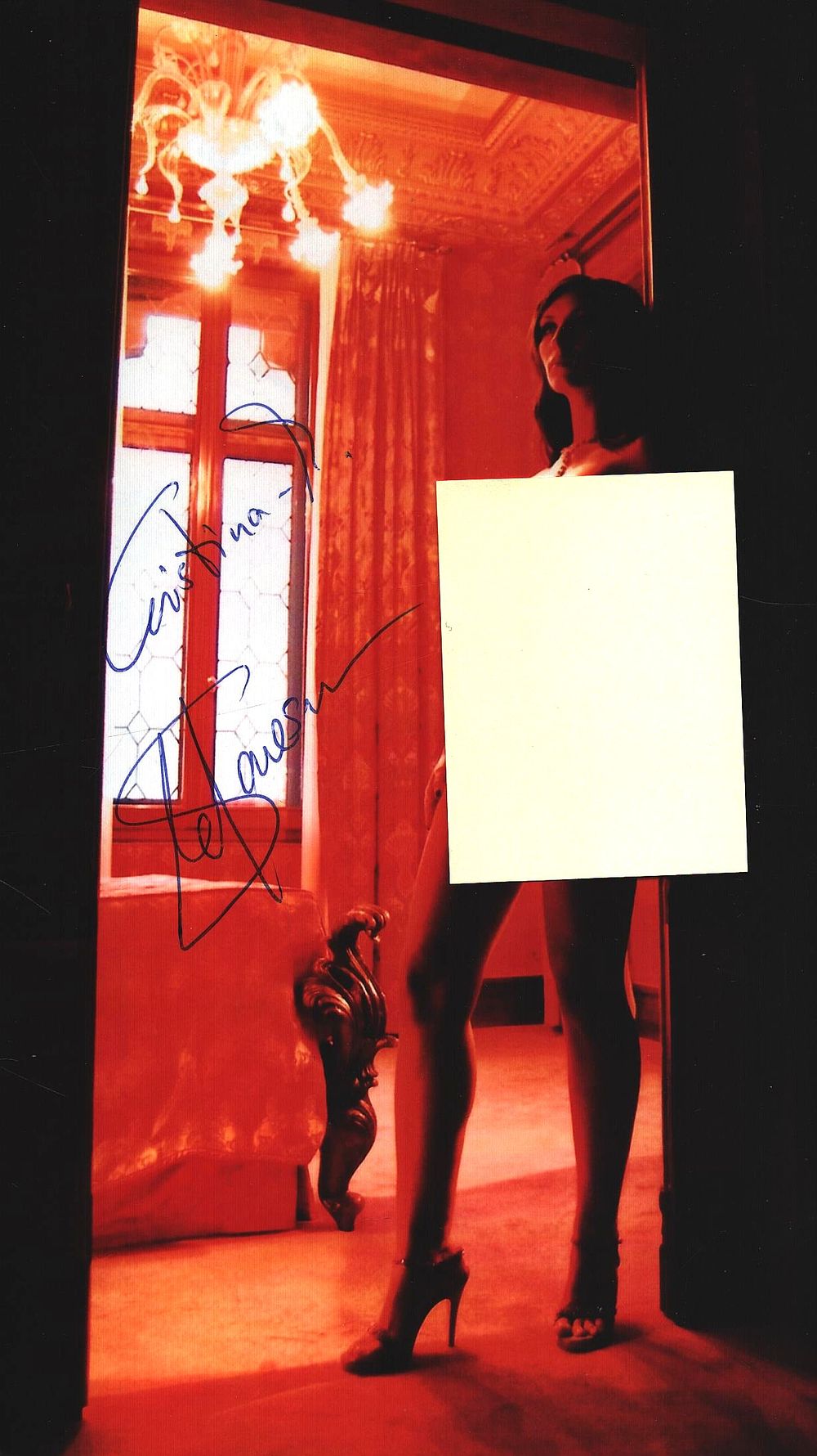 Lot 384: Christino Maria Stefanescu signed 7x5inch colour risque photo.