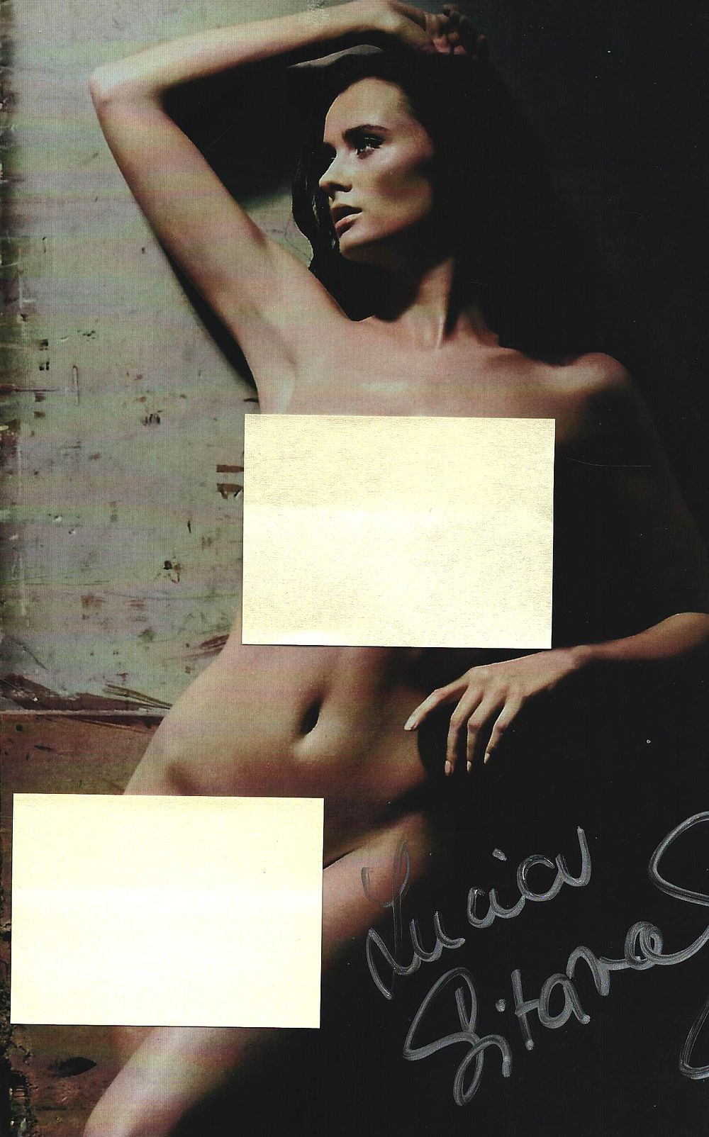 Lot 386: Lucia Gitorouma signed 7x5inch colour risque photo.