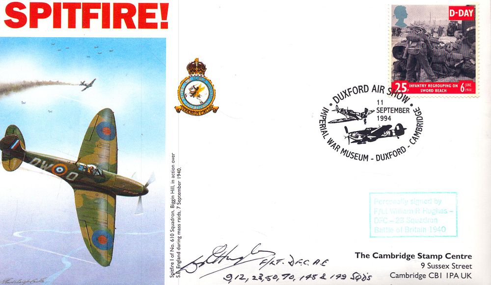 Lot 433: William R Hughes signed Spitfire! FDC stamped at...