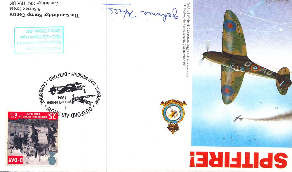 Lot 436: John H Hill signed Spitfire! FDC stamped at...