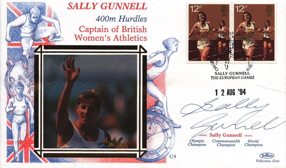 Lot 475: Sally Gunnell signed FDC. Sally Gunnell 400m Hurdles...