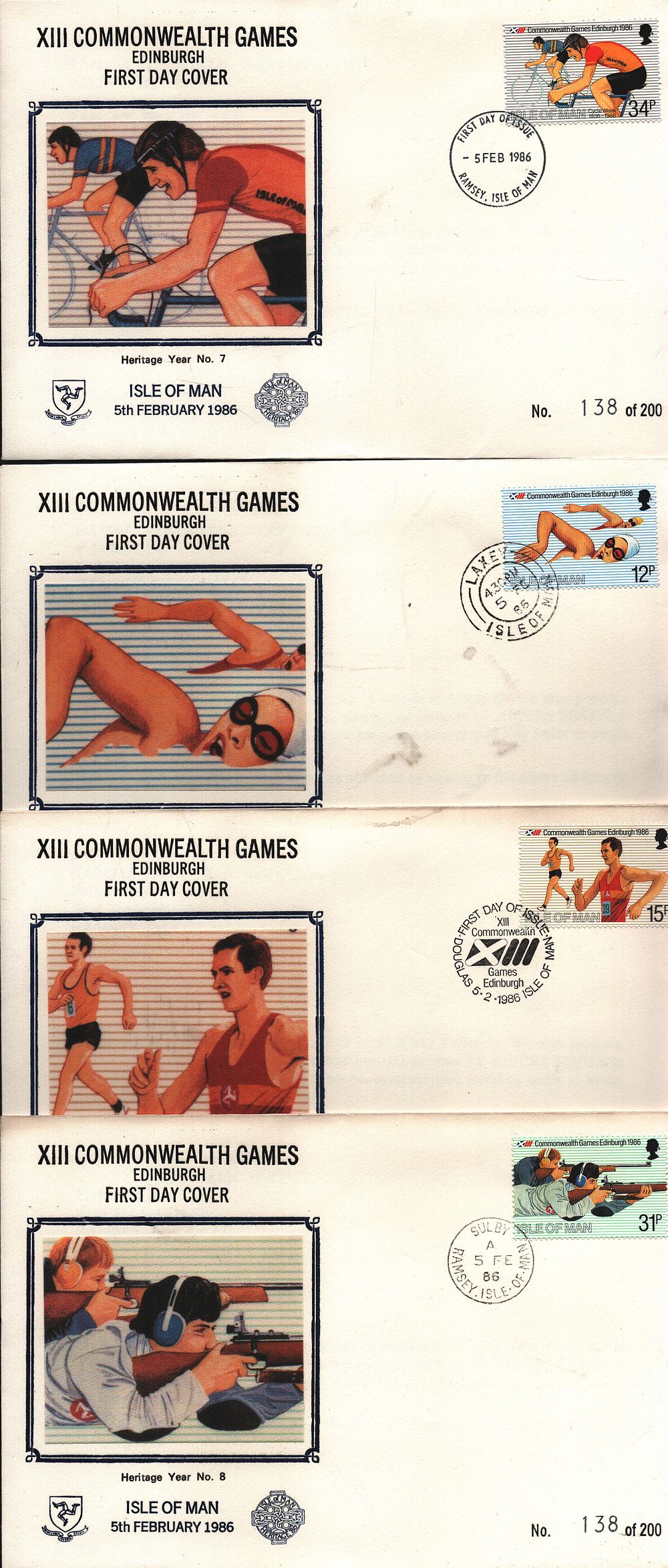 Lot 490: FDC's Collection (4) XIII Commonwealth Games Edinburgh FDC....