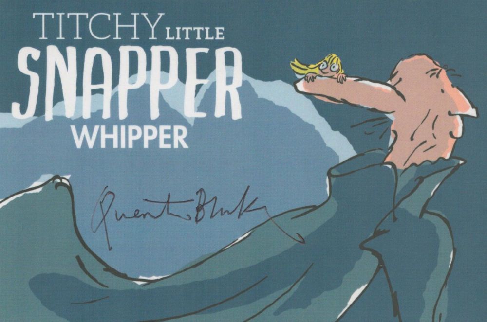 Lot 174: Quentin Blake, a signed 6x4 official Roald Dahl...