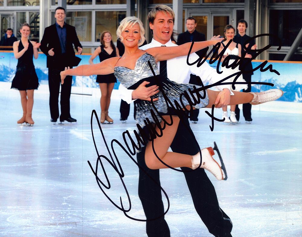 Lot 523: Suzanne Shaw and Matt Evers signed 10x8inch coloured...