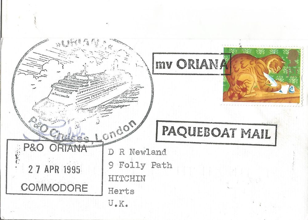 Lot 639: P&O Oriana paquebot cover.