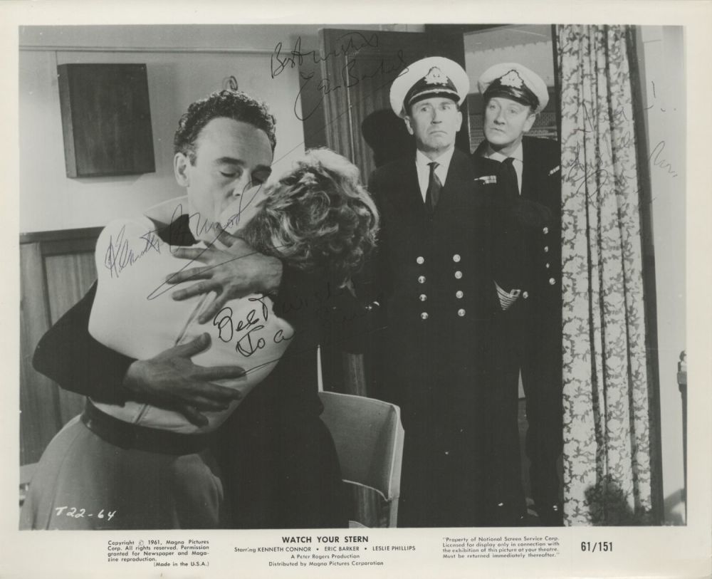 Lot 189: Watch Your Stern, a signed 10x8 film photo....
