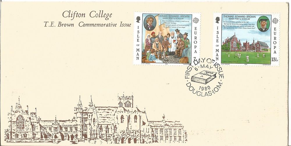 Lot 654: Clifton college T E Brown FDC. 6/5/1980 Douglas...