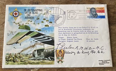 WW2 Arnhem signed cover Royal Star & Garter De Ontsnapping Uit de Slag om Arnhem Dutch cover 