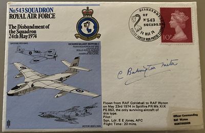 RAF Constance Babington Smith signed the Disburdenment of 543 Sqn 24th May 1974 RAF FDC. Good 