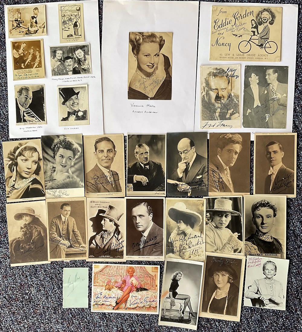 Lot 202: Vintage TV/Film/Music Hall collection. Assortment of signed, reprinted...