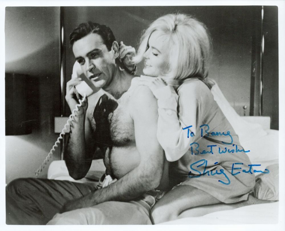 Lot 206: Shirley Eaton signed 10x8 black and white photo....