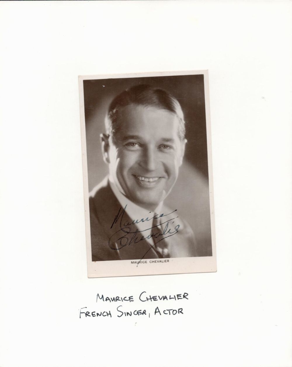 Lot 211: Maurice Chevalier signed vintage 6x4 photo. 12 September...
