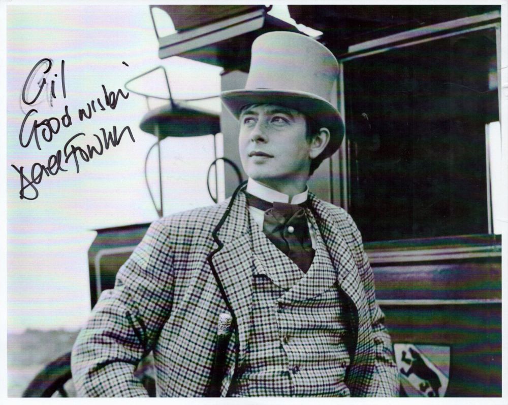 Lot 215: Derek Fowlds signed 10x8 black and white photo....