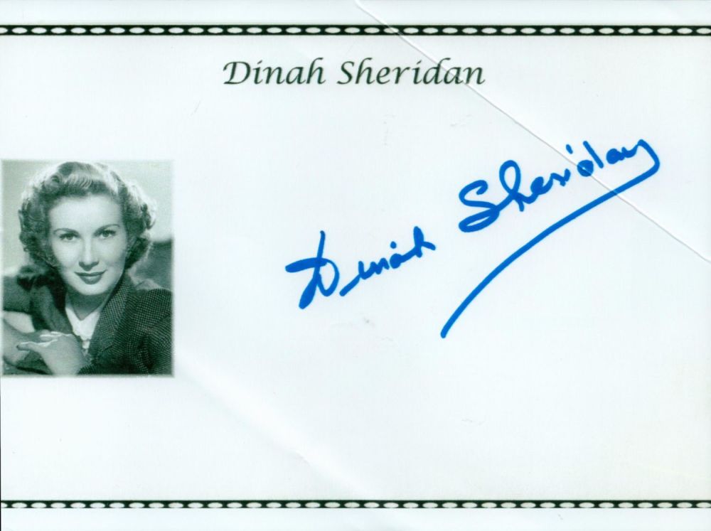 Lot 222: Dinah Sheridan signed 8x6 signature piece. Slight creasing...