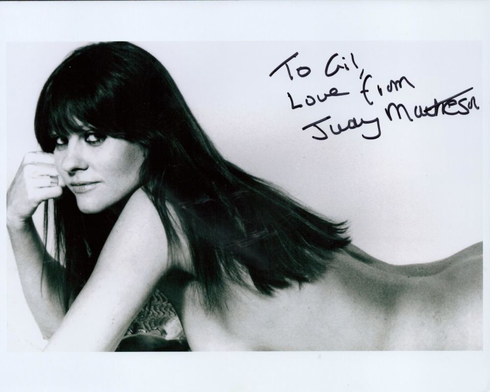 Lot 225: Judy Matheson signed 10x8 black and white photo....