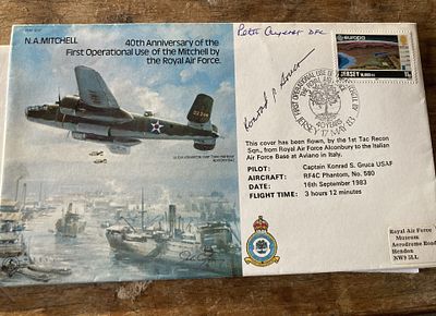RAF B37 40th anniv of the First operation use of the Mitchell by the RAF 17 May 1983 signed 