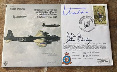 RAF B28 WW2 Pathfinder Mahaddie signed cover. 40th anniv of the Last Operational Sortie Made by 