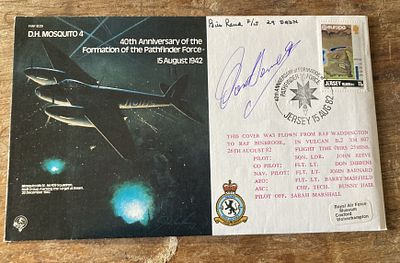 RAF B29 Double signed cover Read and Bennett. 40th anniv of the Formation of the Pathfinder 