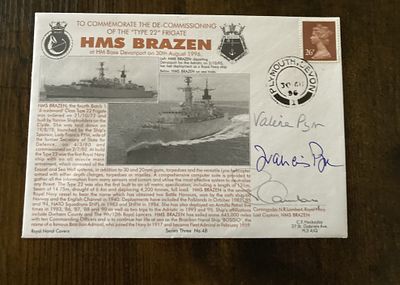 Francis Pym then Defence Sec signed HMS Brazen multi signed 3 VIPS Navy cover. Good condition. 