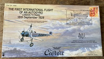 RAF The First International Flight of an Autogyro London to Paris 18 Sept 1928 COF 24 - 1928 