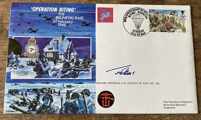 Arnhem Hero signed RAF 50th anniv of Operation Biting - The Bruneval Raid 27 Feb 1942 Parachute 