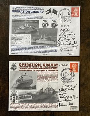 Navy cover Operation Granby 2 covers Iraqi Forces Signed by 11 Involved. 5th Anniversary 