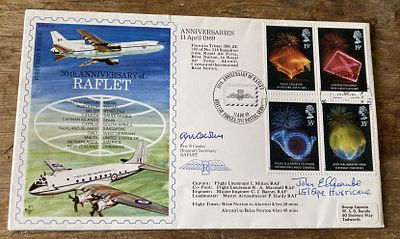 RFDC 72 30th anniv of RAFLET cover 11 Apr 1989 cover signed Eric N Cowley Hon Sec RAFLET and 