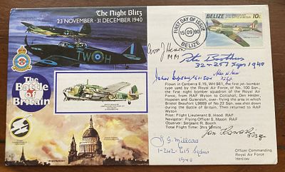 WW2 Rare Battle of Britain pilot Jan Kowalski 303 sqn signed 50th ann RAF cover. Also signed by 