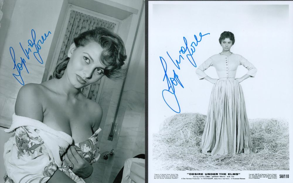 Lot 233: Sophia Loren signed 10x8 black and white photo....