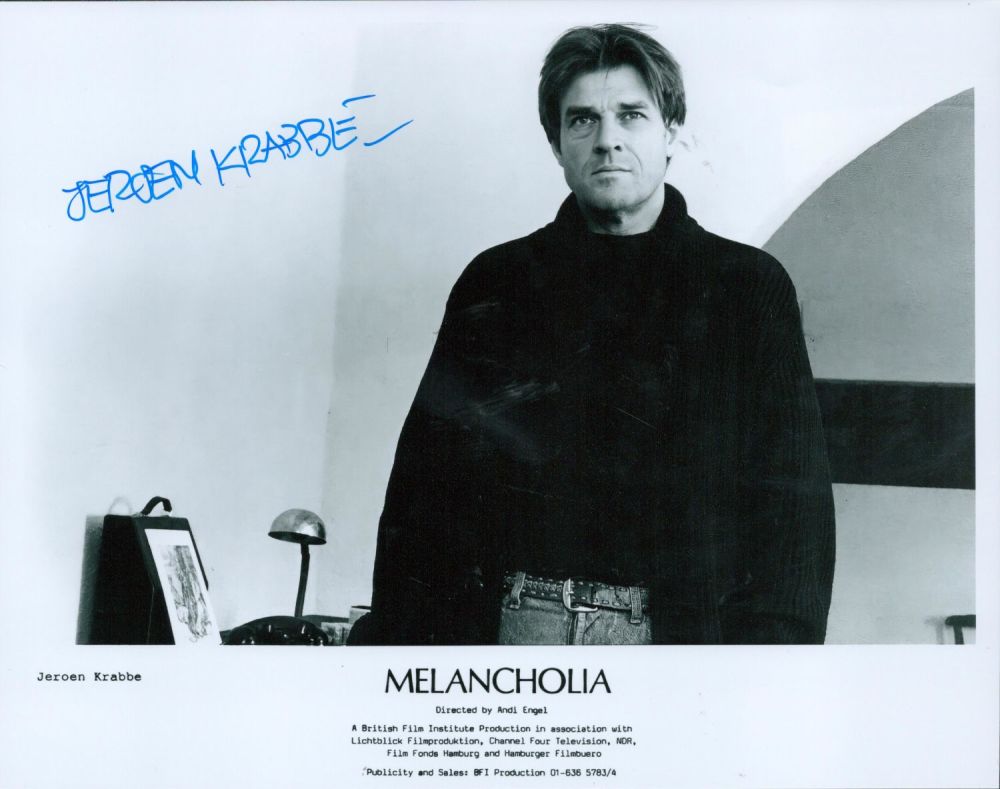Lot 235: Jeroen Krabbe signed 10x8 black and white photo...