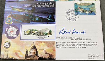 WW2 Battle of Britain Wg Cdr R.P. Beamont CBE DSO DFC DL signed RAFA 20 The Night Blitz 23 Nov 