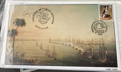 Royal Navy Director of the Postal Services Gibraltar 1.8.98 signed RNSC 6(24) The Battle of the 