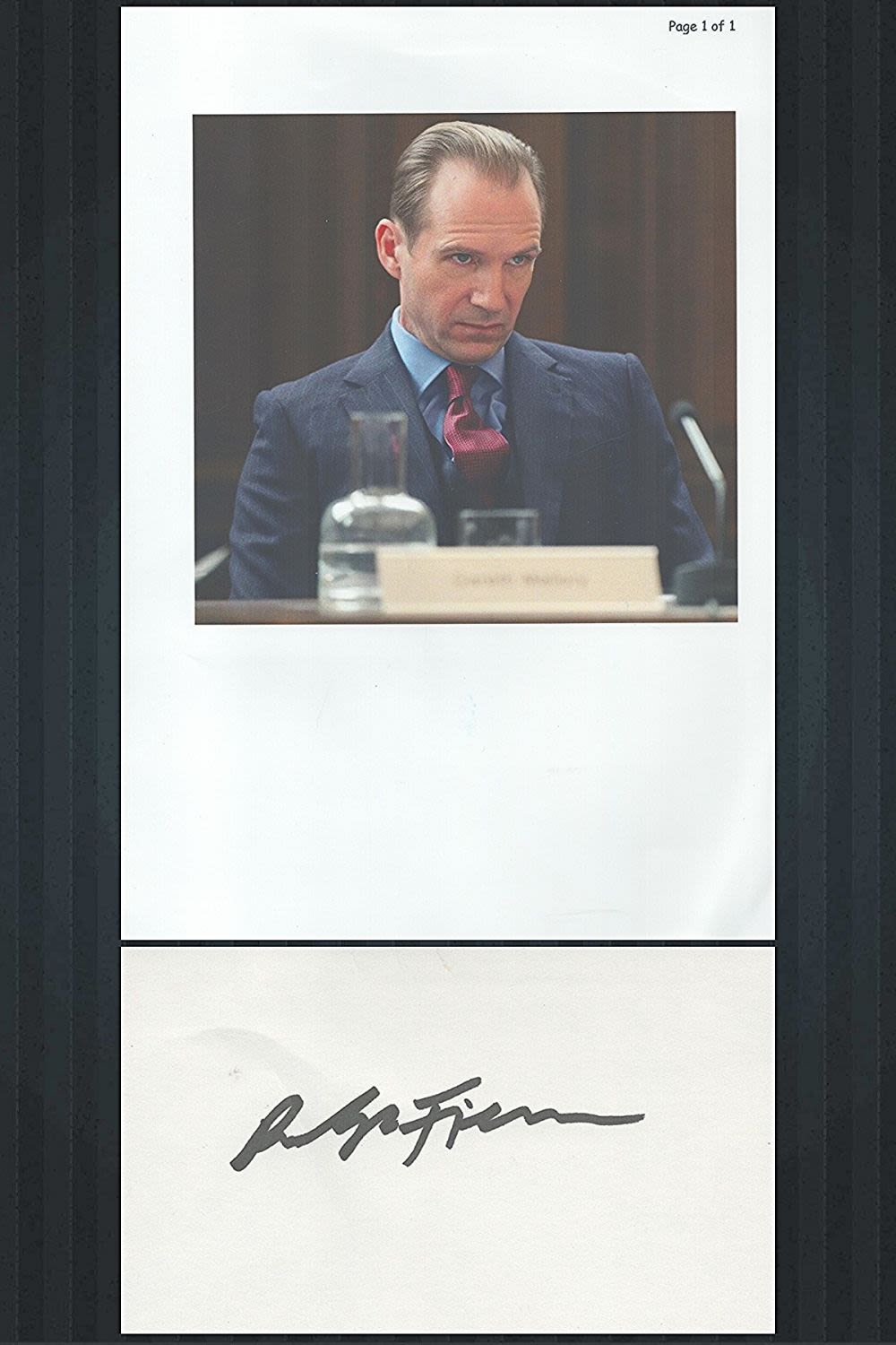 Lot 257: James Bond, Ralph Fiennes signature piece featuring a...