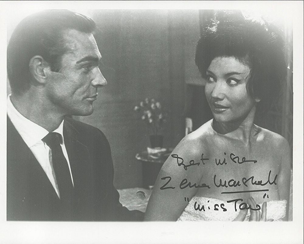 Lot 262: James Bond, Zena Marshall signed 10x8 black and...