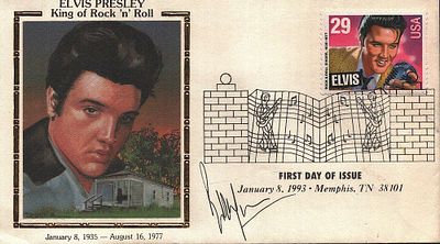 Music Bill Wyman Rolling Stones signed FDC Elvis Presley King of Rock 'n' Roll. William George 