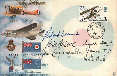WW2 Battle of Britain aces, Victoria Cross winners rare multiple signed FDC. Roland Beamont 