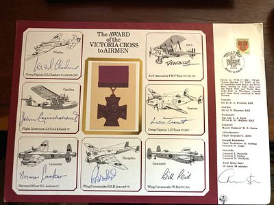 DM3c Award Victoria Cross to Airmen. Signed by 7 RAF Victoria Cross Holders. 15 Aug 84 