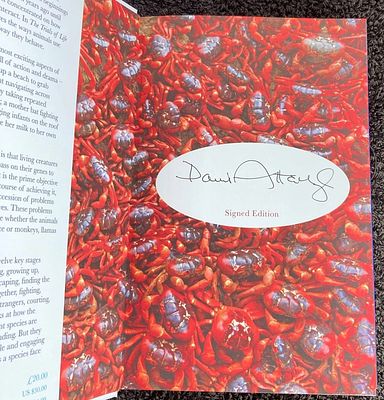 David Attenborough signed hard back book The Trials of Life. Sir David Frederick Attenborough 