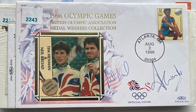 Olympic Tennis Tim Henham and Neil Broad signed 1996 Benham Olympic medal winners FDC. Neil 